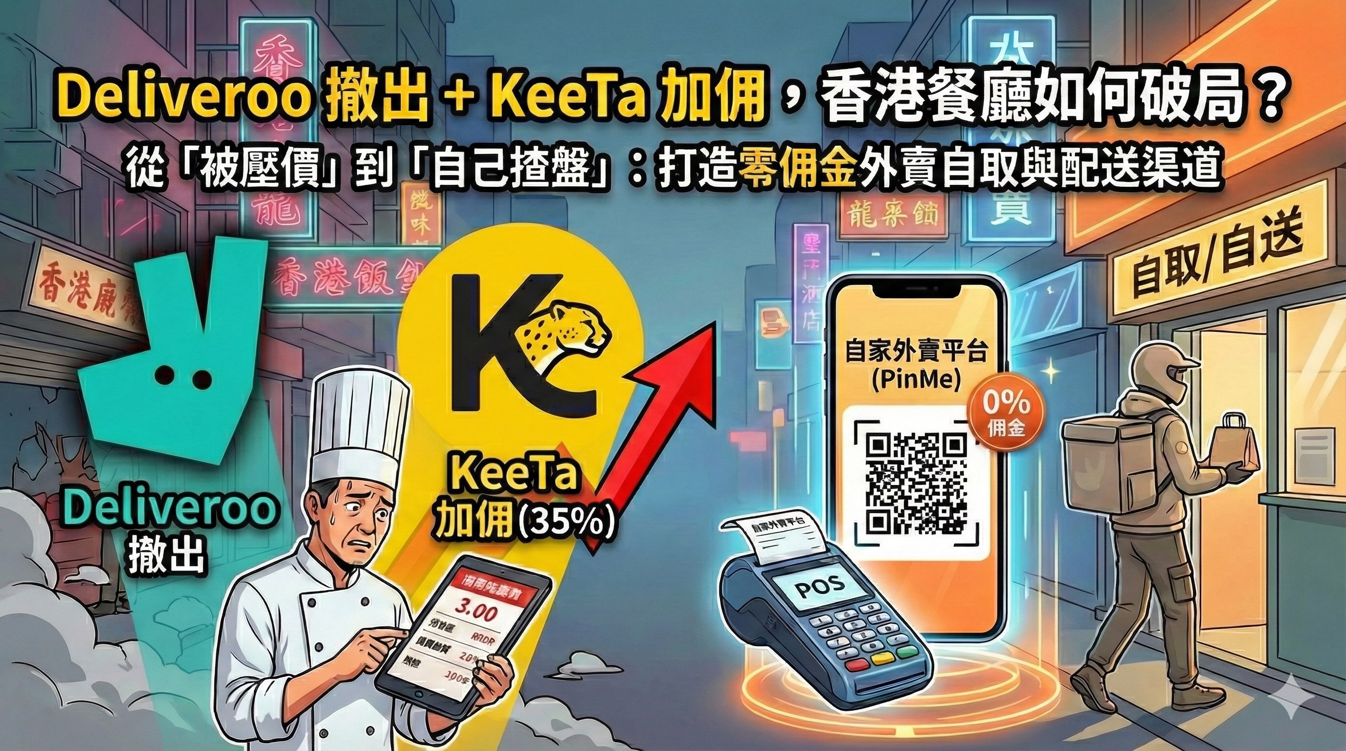 Deliveroo 撤出、KeeTa 加佣？香港餐廳自救攻略：由0搭建自家外賣系統